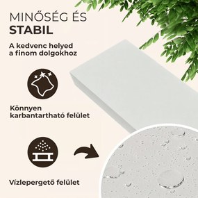 FIGO + fali polc konzollal, 90cm, fehér Casaria