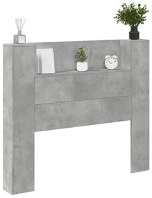betonszürke áthidalószekrény LED-világítással 120x16,5x103,5 cm