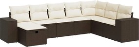 vidaXL 8 részes barna polyrattan kerti ülőgarnitúra párnákkal