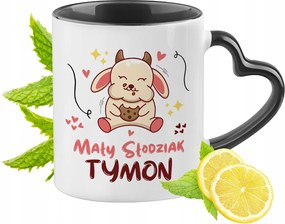 Fekete bögre szív alakú füllel Timonnak Ideális Ajándék