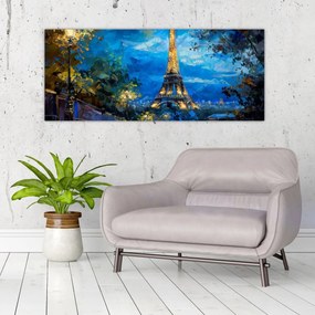 Kép - Olajfestmény az Eiffel-toronyról (120x50 cm)