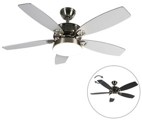 Acél mennyezeti ventilátor távirányítóval, LED-del - Malaki