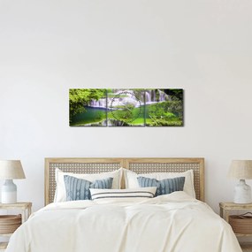 Kép - Huay Mae Khamin vízesések, Kanchanaburi, Thaiföld (órával) (90x30 cm)