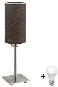 Eglo - LED Asztali lámpa TUNJA 1xE27/60W/230V 26,5 cm matt króm/barna