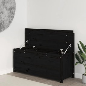 fekete tömör fenyőfa pad 110 x 41 x 76,5 cm