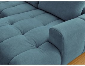 Kék kinyitható-tárolóhelyes sarokkanapé (bal oldali-U alakú) Fuji – Bobochic Paris