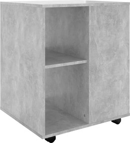 vidaXL betonszürke szerelt fa kerekes szekrény 60 x 53 x 72 cm