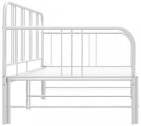 fehér fém kihúzható kanapéágy-keret 90 x 200 cm