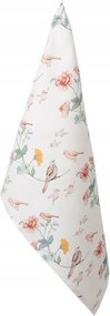 Krémszínű pamut törölköző madarakkal 47x70 cm