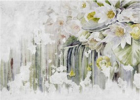 Kép - Fehér virágok, vintage (70x50 cm)
