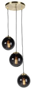 Art Deco medál arany fekete üveggel 3-lámpás - Pallon