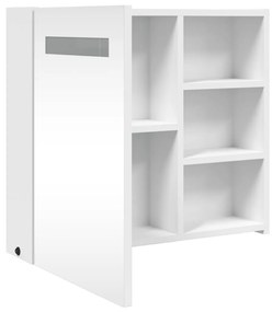 fehér tükrös fürdőszobaszekrény LED-del 60 x 13 x 52 cm