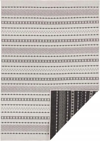 Boho szőnyeg fekete-fehér, zsinóros Lily 160x230 cm