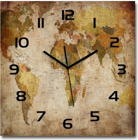 Üveg nagy lógó óra Politikai térkép 60x60cm