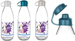 Tejes üvegpalack 500ml színes kupakkal