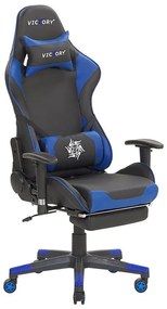 Kék és fekete gamer szék VICTORY Beliani