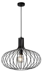 Lucide 78374/50/30 - Függeszték MANUELA 1xE27/60W/230V fekete 50 cm