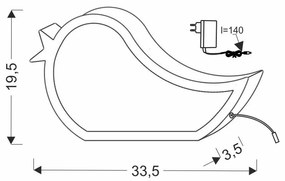 Rózsaszín gyerek éjjelilámpa Bird – Candellux Lighting