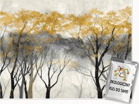 Fotótapéta Erdő Fák Beton Arany Hálószoba Nappali Tapéta Flizelina 150x105