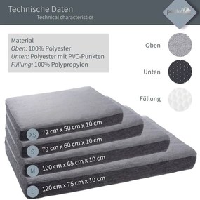 Kutyafekhely S 79 x 60 x 10 cm sötétszürke