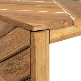 Eróziós tömör tíkfa dohányzóasztal 110 x 35 x 38 cm