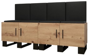 Előszobabútor Amanda 20 (artisan tölgy + fekete öko-bőr). 1086036
