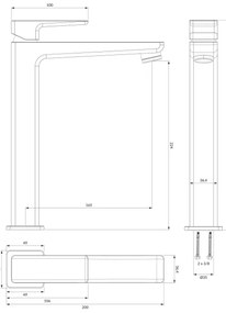 OMNIRES PM7412BL - Mosdócsap PARMA 27,3 cm matt fekete
