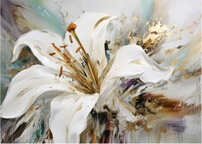 Üveg kép - Absztrakció liliommal (70x50 cm)