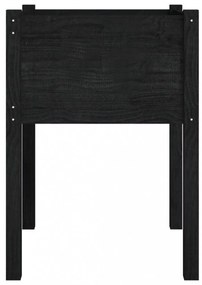 2 db fekete tömör fenyőfa kerti virágtartó 50 x 50 x 70 cm