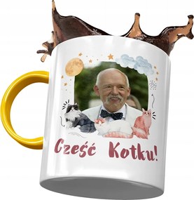 Sárga Janusz Corwin Mikke bögre Ajándék Nyomtatott Fotóval