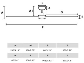 FARO 34356-Mennyezeti ventilátor RUDDER L barna/fekete átm. 132 cm + távirányítás
