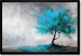 Poszter fekete keretben 60x40 Kék fa Modern Art