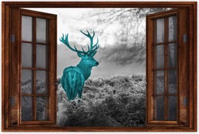 Poszter 60x40 Türkiz szarvas agancsokkal