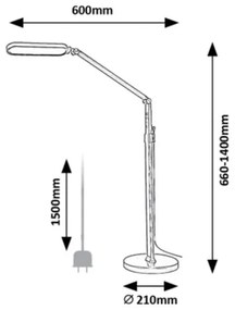 Rabalux 2310 - LED Dimmelhető állólámpa DRACO LED/13W/230V 3000-6000K fekete