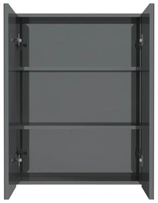 fényes szürke MDF tükrös fürdőszobaszekrény 60 x 15 x 75 cm