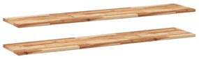 2 db olajbevonatú tömör akácfa függőpolc 160 x 30 x 2 cm
