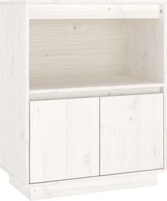 vidaXL fehér tömör fenyőfa tálalószekrény 60 x 34 x 75 cm