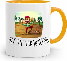 Favágó Bögre Sárga Születésnapi Ajándék fényképes nyomtatással