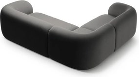 Sötétszürke bársony sarokkanapé (bal oldali-L alakú) Kate – Micadoni