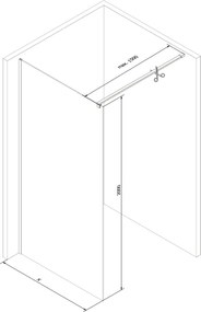 Mexen Kioto zuhanyparaván 100x200 cm 8 mm, króm profil, átlátszó üveg, 800-100-101-01-00