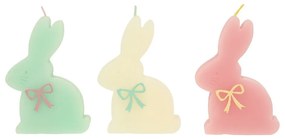 Gyertya készlet 3 db-os égési idő 2 ó húsvéti mintával Bunny – Meri Meri