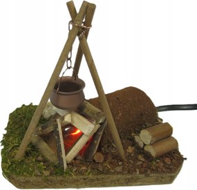 Világító Tűzrakóhely Betlehem dekorációhoz * 220/230V * 12 x 8 x 13cm