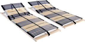 vidaXL 2 db 7 zónás 42 léces ágyrács 80 x 200 cm