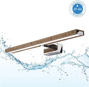 Brilagi -LED Fürdőszobai LED tükörvilágítás 3 az 1-ben WOODY MIRROR LED/12W/230V IP44 króm/tölgy-dió