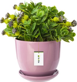 Kerámia kaspó 30x25 cm púderrózsaszín