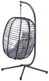Autronic Függőszék, fém, polirattan, szürke, AZ-V1289 SzÜRKE