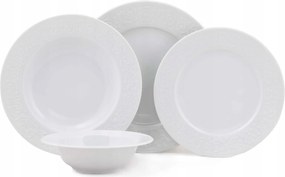 Ebédszolgáltatás 24 részes, Fehér porcelán, Hermia Concept 22 x 22 x 2 cm