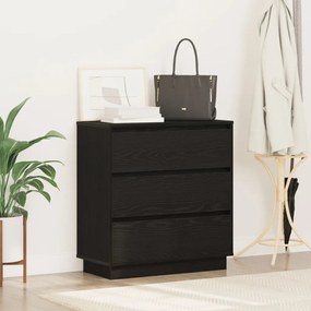 Éjjeli szekrény LED fénnyel Fekete tölgy 71x34,5x75 cm Feltárt fa