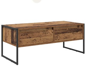 vidaXL Dohányzóasztal fiókkal Öreg fa 100 x 46 x 40 cm Faanyag