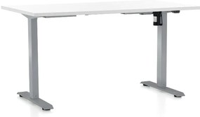Állítható magasságú asztal OfficeTech A, 120 x 80 cm, szürke alap, fehér